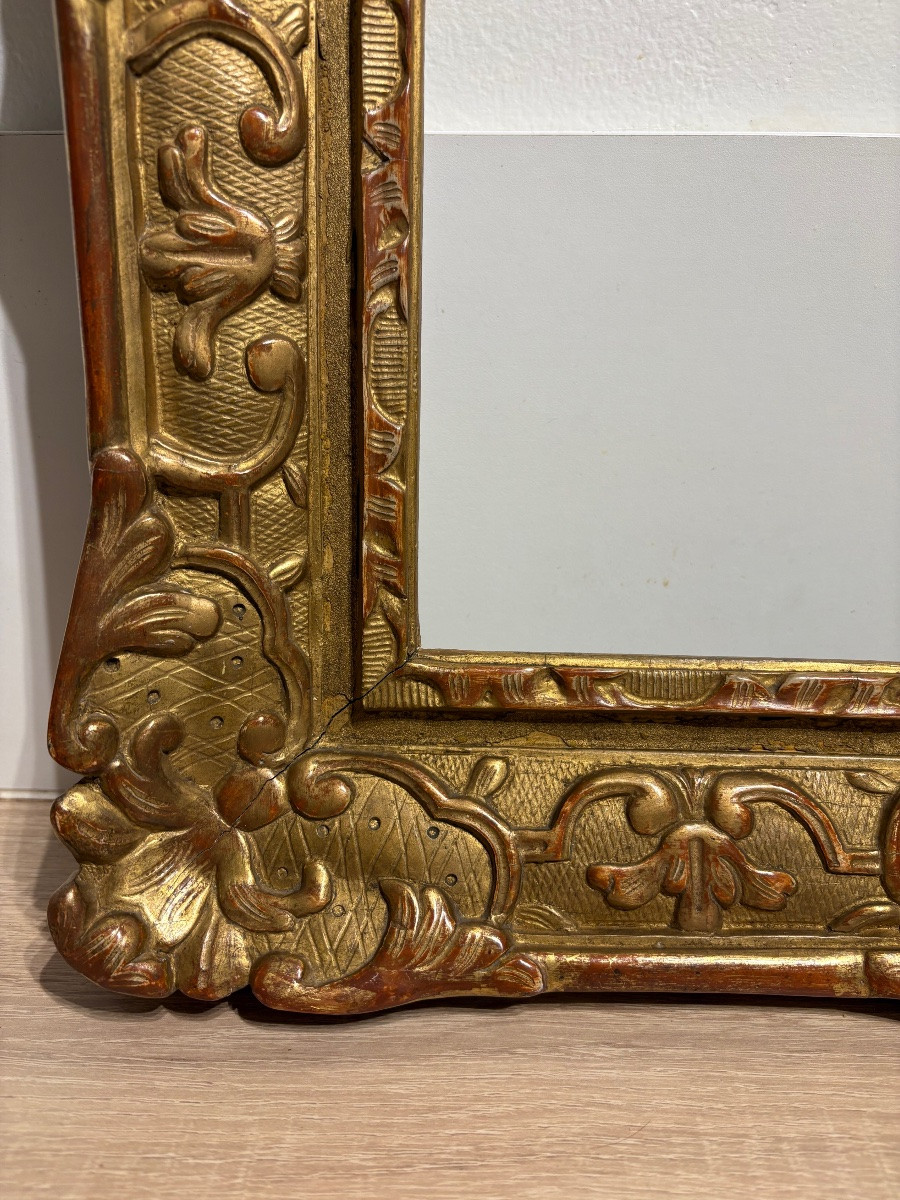 Cadre ancien 18ème Siècle , Bois Sculpté Doré.en-photo-6