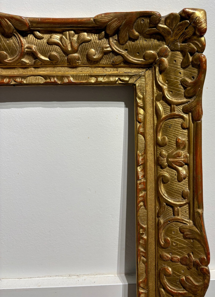 Cadre ancien 18ème Siècle , Bois Sculpté Doré.en-photo-8