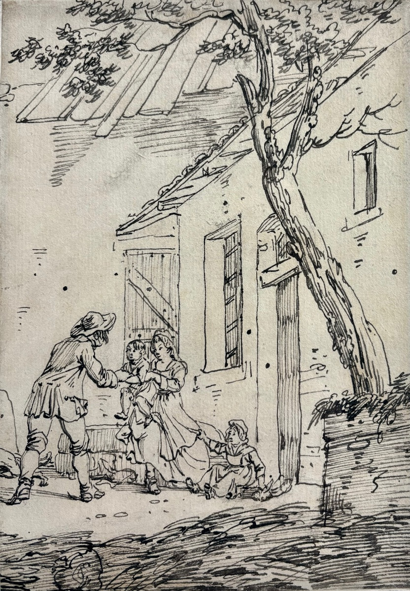 Dessin Ancien, école Française 18ème Siècle-photo-2