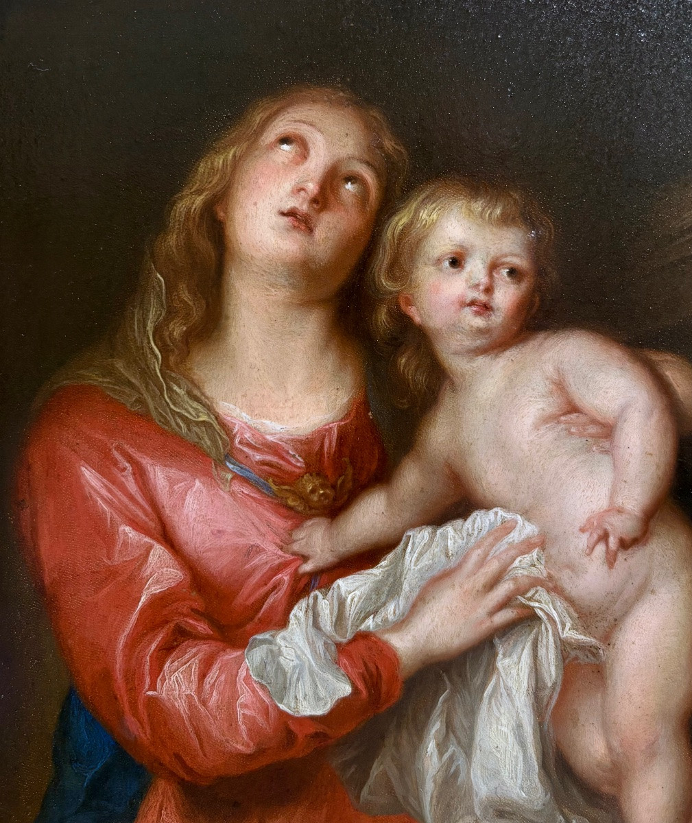 Anton Van Dyck (1599-1651) d'après. Ecole du nord fin 17è début 18è.-photo-2