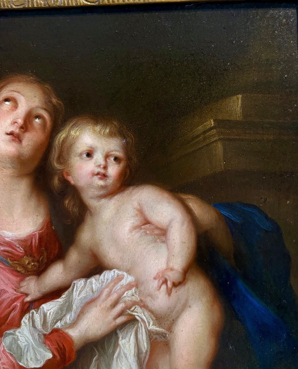 Anton Van Dyck (1599-1651) d'après. Ecole du nord fin 17è début 18è.-photo-3