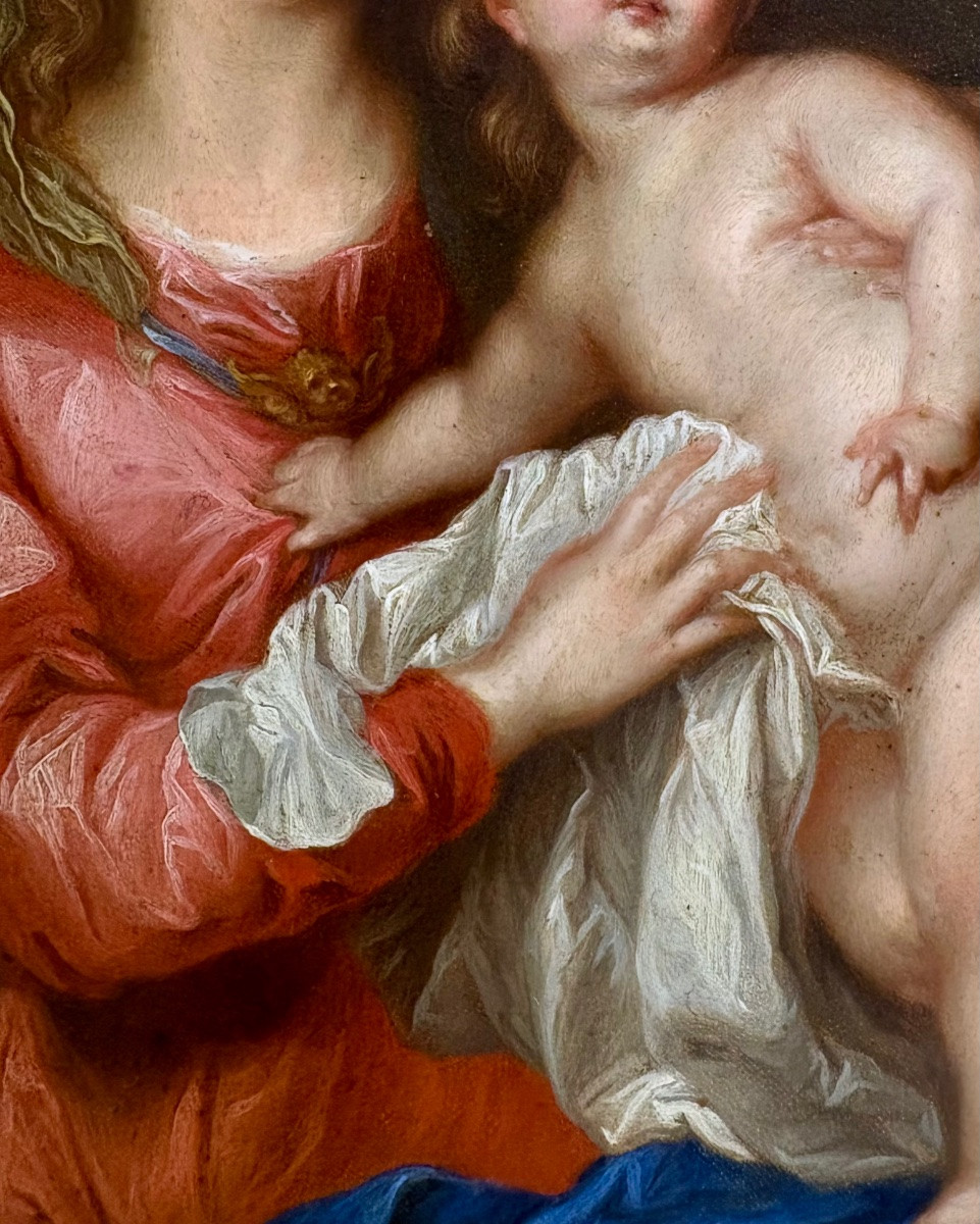 Anton Van Dyck (1599-1651) d'après. Ecole du nord fin 17è début 18è.-photo-4