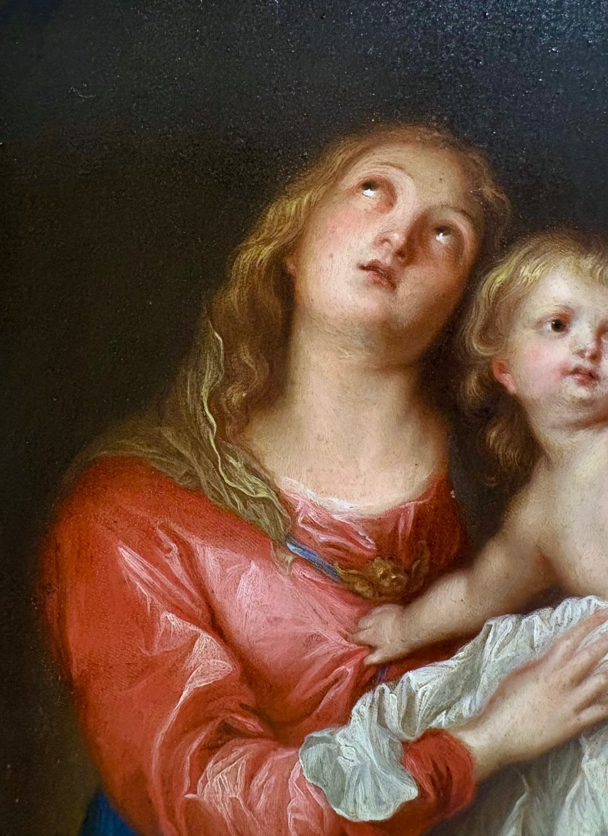 Anton Van Dyck (1599-1651) d'après. Ecole du nord fin 17è début 18è.-photo-5