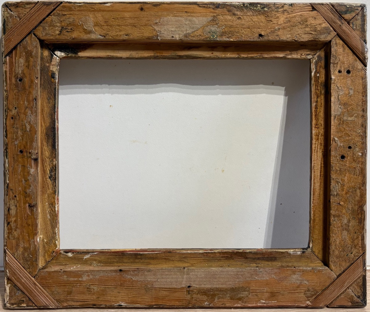 Cadre ancien, Italie fin 18ème Siècle , Bois Sculpté Doré.-photo-6