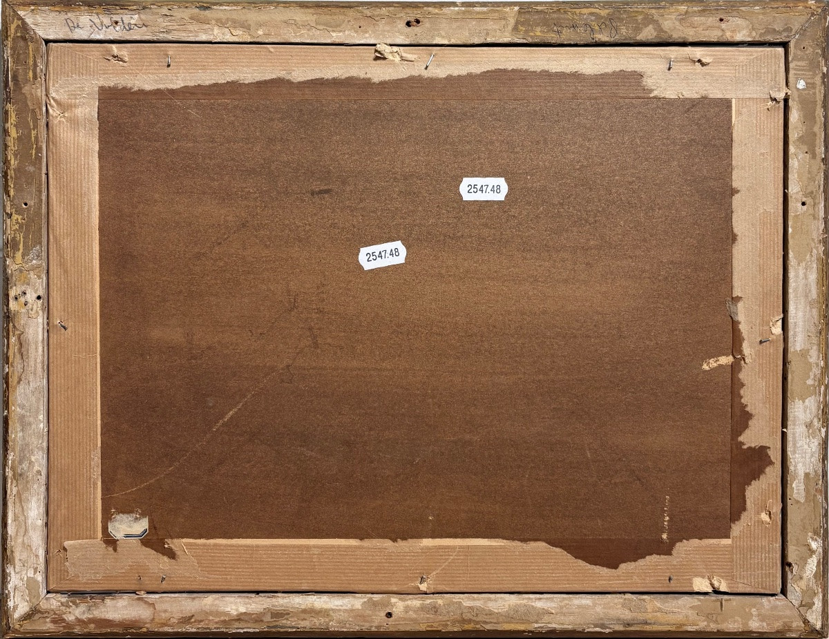 French School Circa 1800, Passage Of Cows On The Bridge.-photo-1