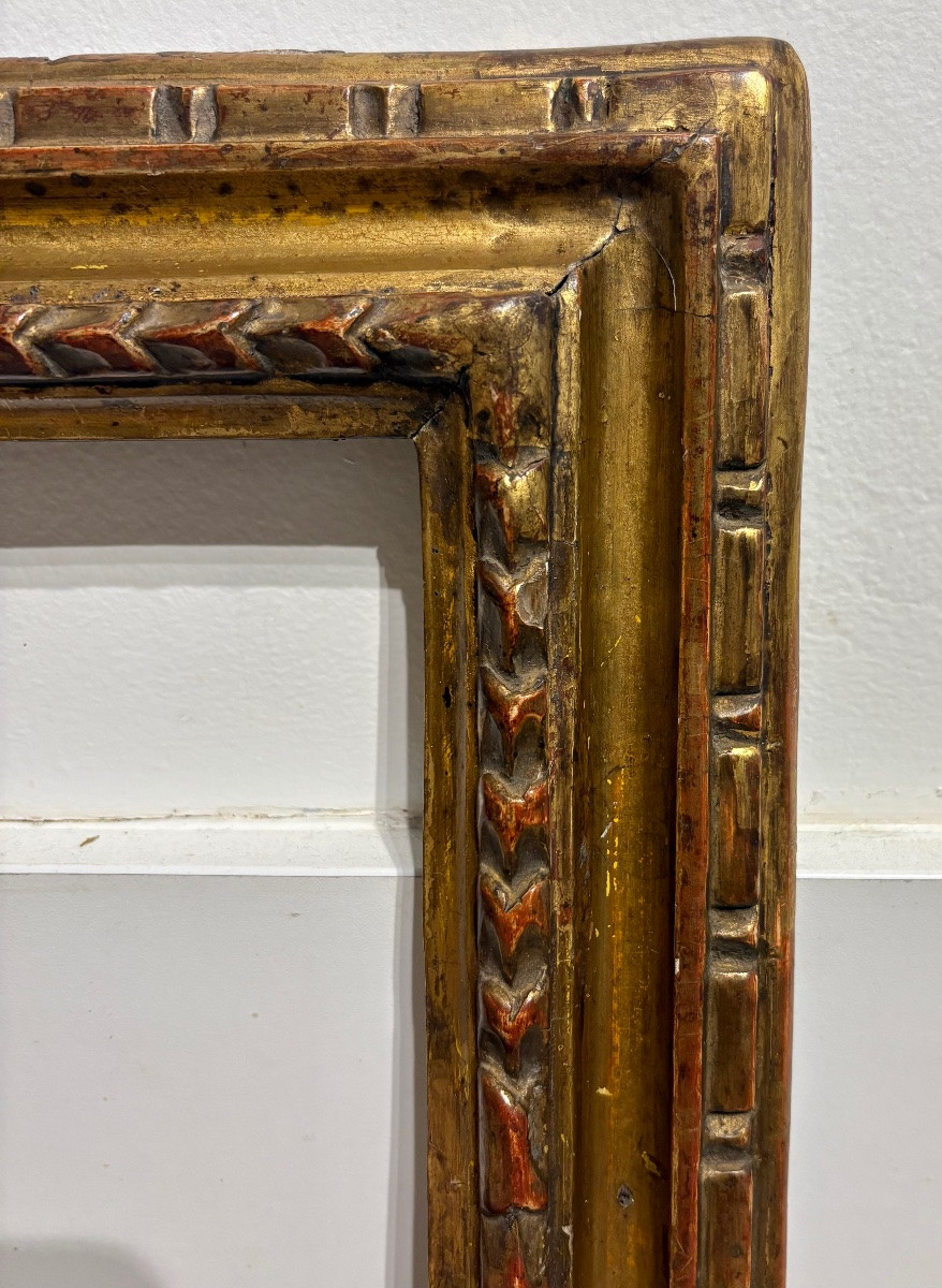 Antique Frame, 18th Century Italy, Gilded Carved Wood.-photo-2
