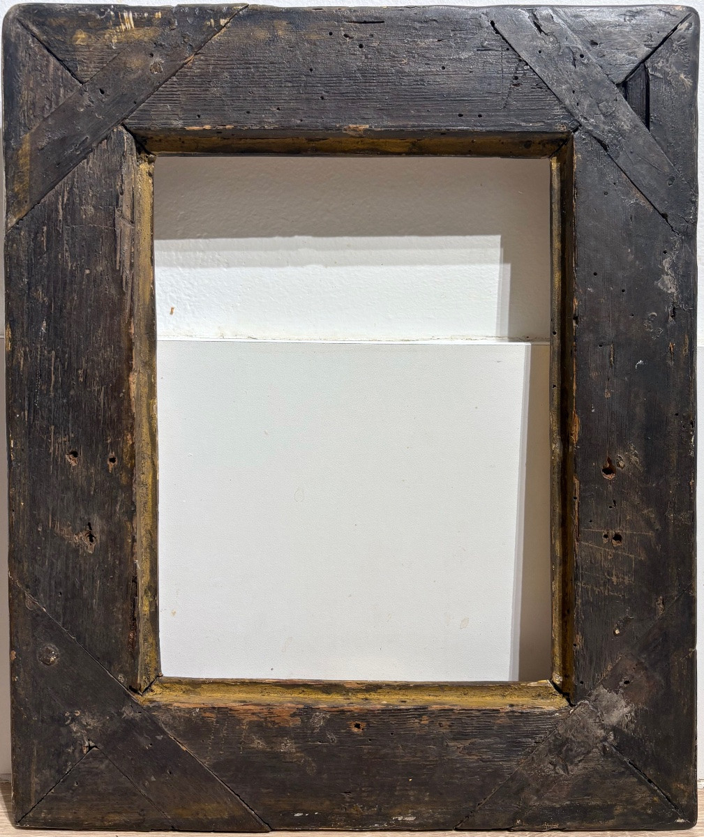Antique Frame, 18th Century Italy, Gilded Carved Wood.-photo-6