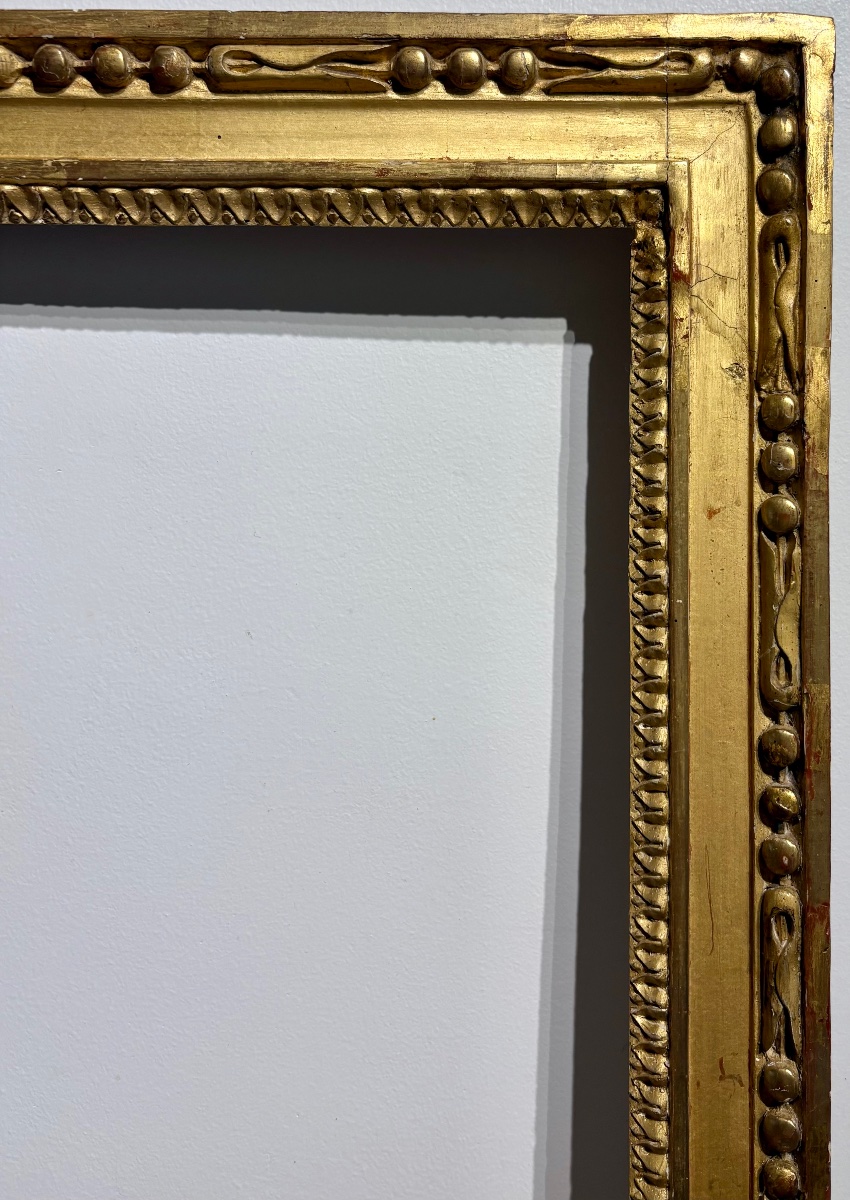 Antique Frame, 18th Century, Gilded Carved Wood.-photo-3