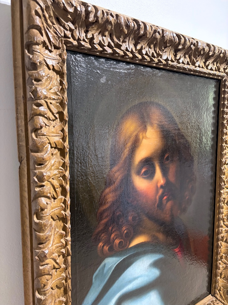 "Le christ " Huile sur toile, 18ème siècle, Italie.-photo-2