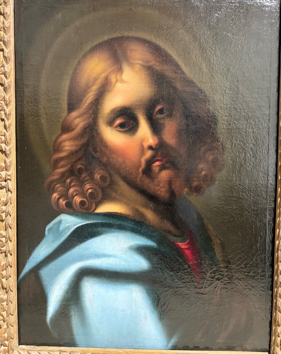 "Le christ " Huile sur toile, 18ème siècle, Italie.-photo-3