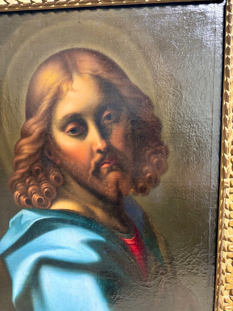 "Le christ " Huile sur toile, 18ème siècle, Italie.-photo-4