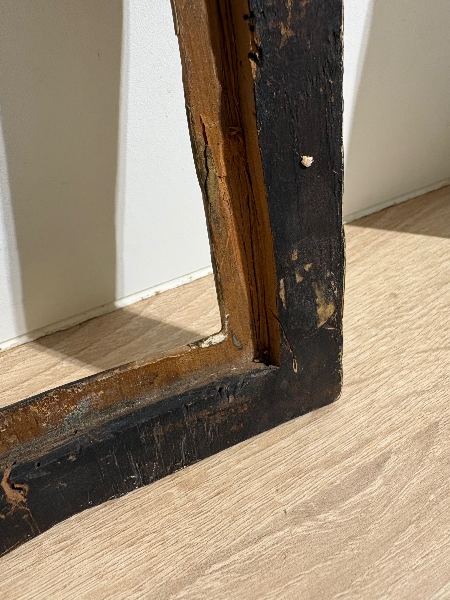 Cadre ancien, Italie 17ème Siècle , Bois Sculpté Doré.-photo-4