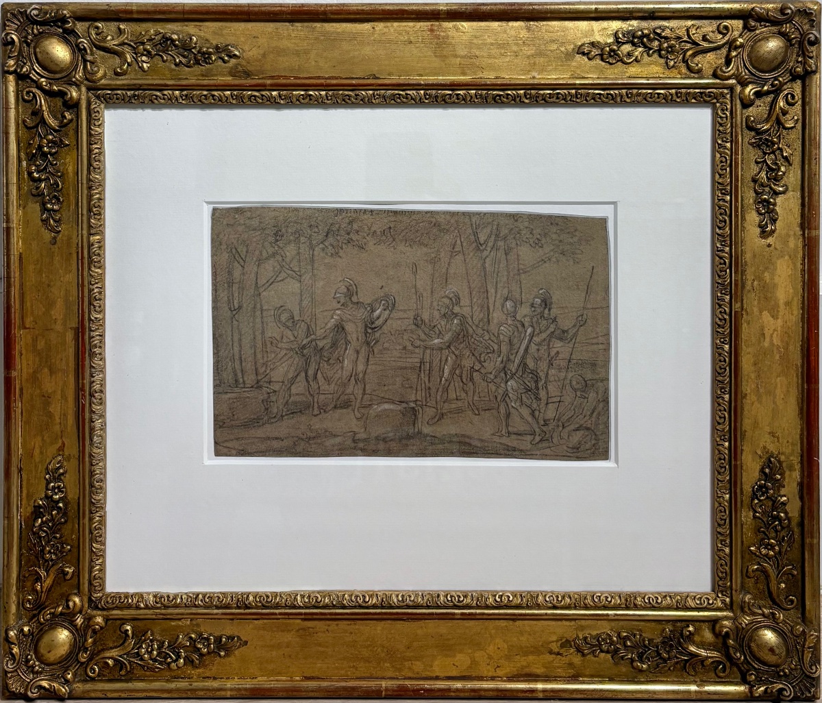 François Alexandre Verdier (1651-1730) attr. Dessin à la pierre noire sur papier.
