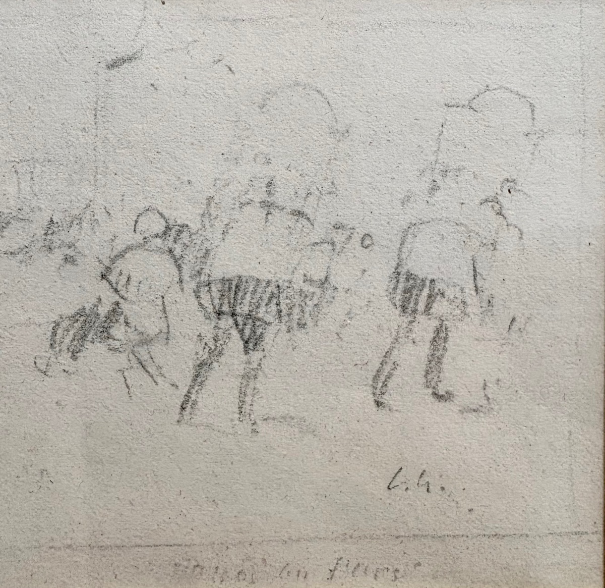Luigi Loir (1845–1916), Drawing On Paper, "the Flower Bearers"-photo-3