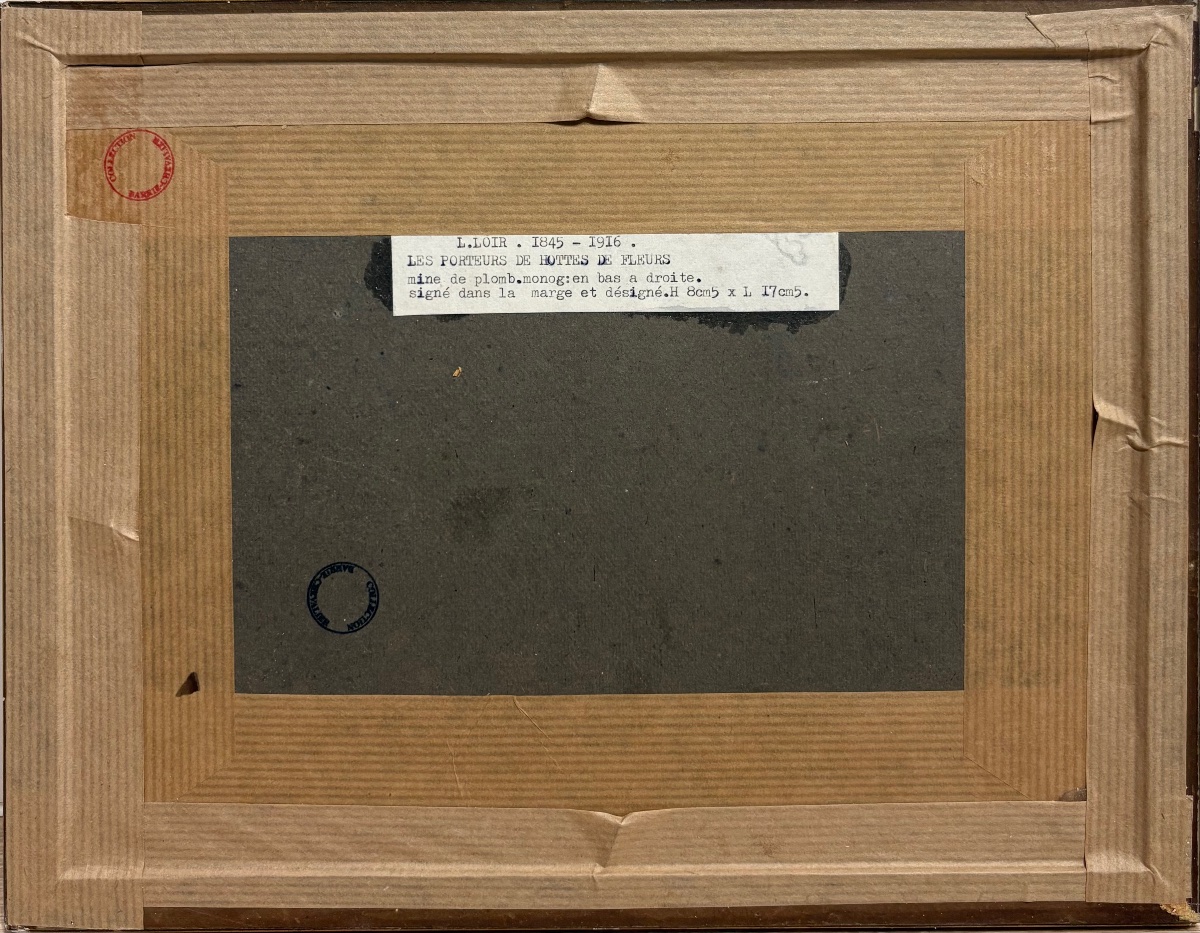 Luigi Loir (1845–1916), Drawing On Paper, "the Flower Bearers"-photo-1