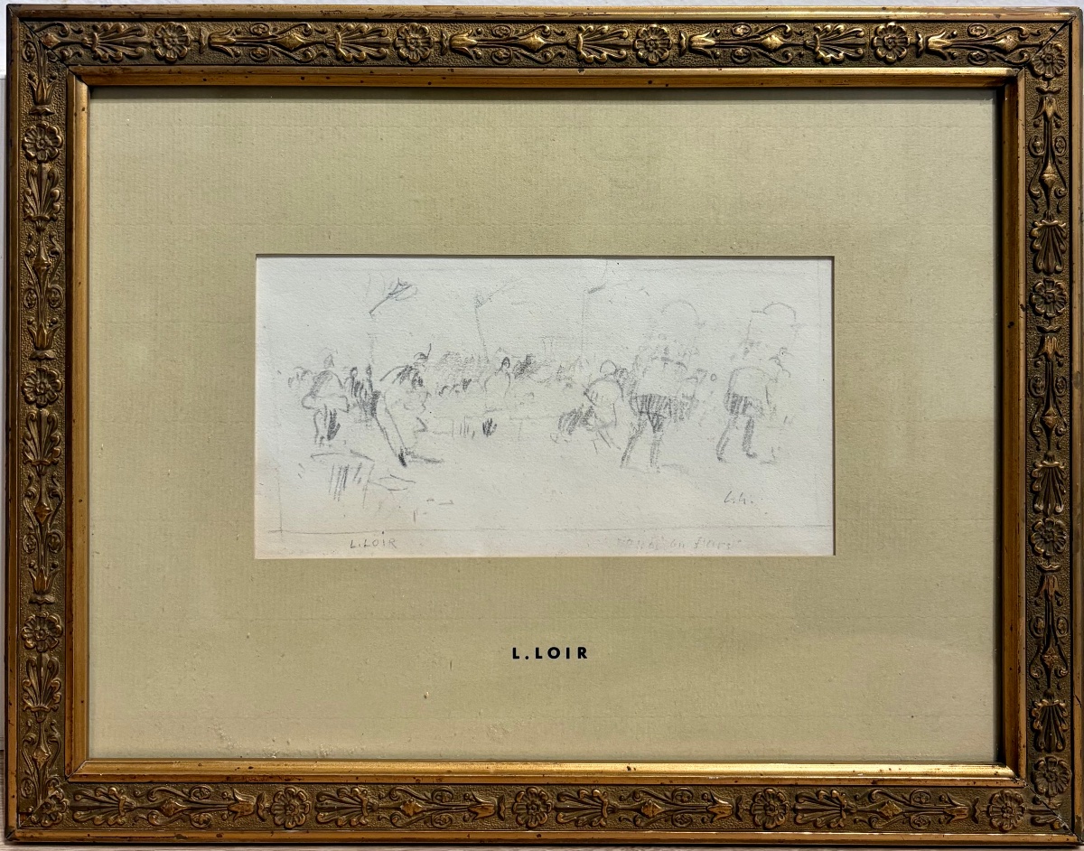 Luigi Loir (1845–1916), Drawing On Paper, "the Flower Bearers"