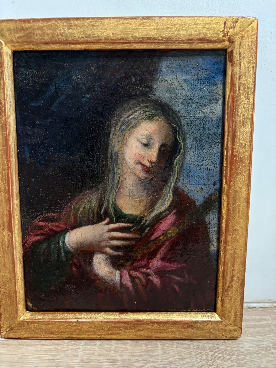 Petite huile sur toile, 17/18ème, Dans l'esprit du Corrège.-photo-2