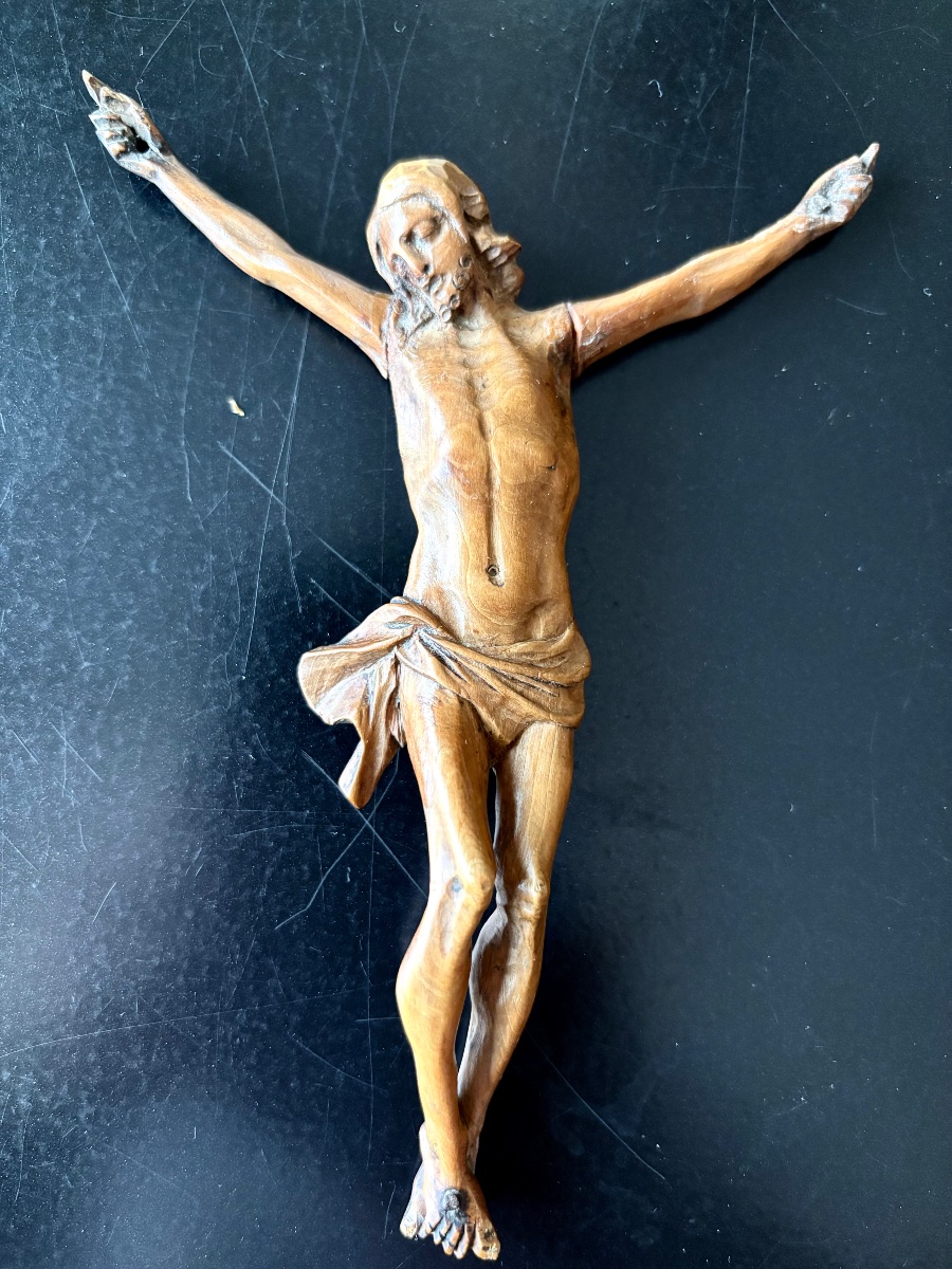 Ivory Christ And Skull, 18th Century, Accompanied By Two Others Carved From Wood.-photo-2
