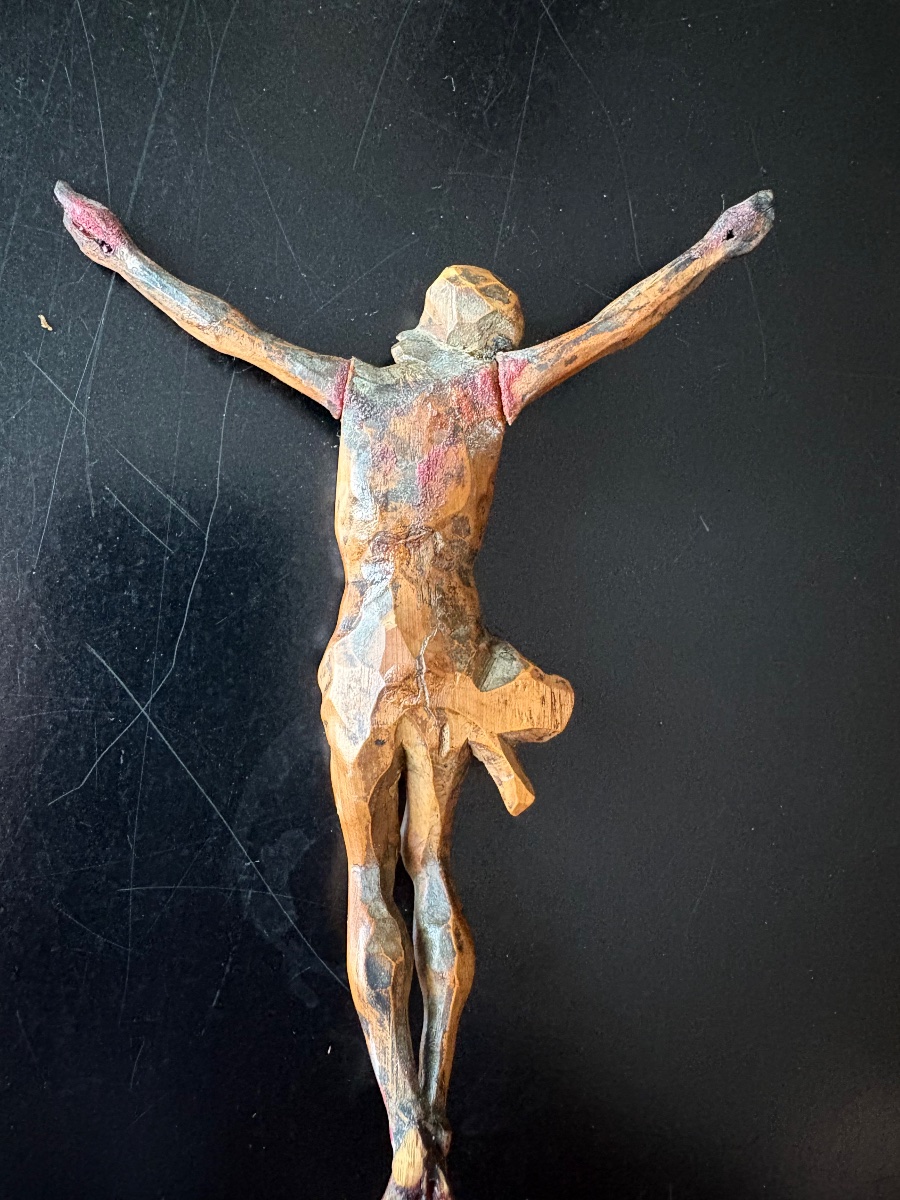 Ivory Christ And Skull, 18th Century, Accompanied By Two Others Carved From Wood.-photo-5
