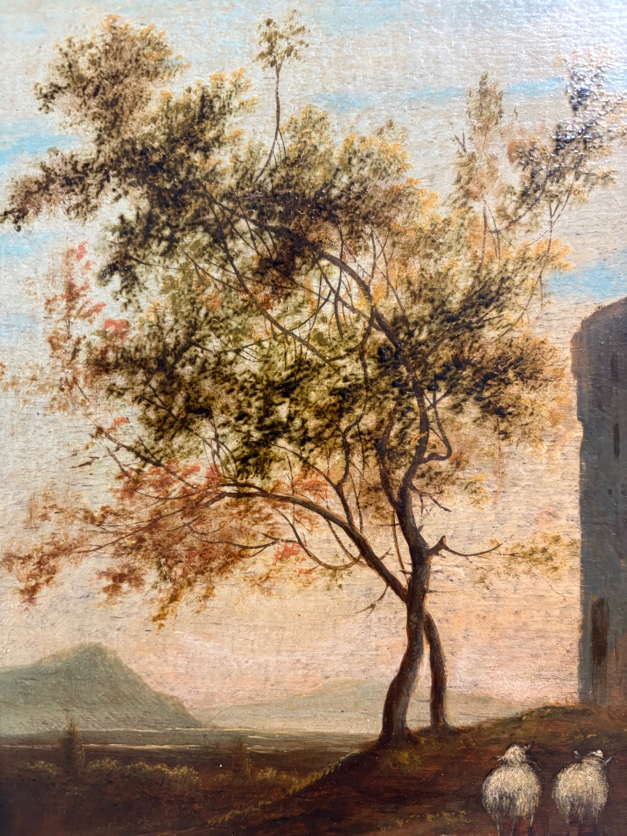 Ecole hollandaise vers 1800, huile sur panneau.-photo-2