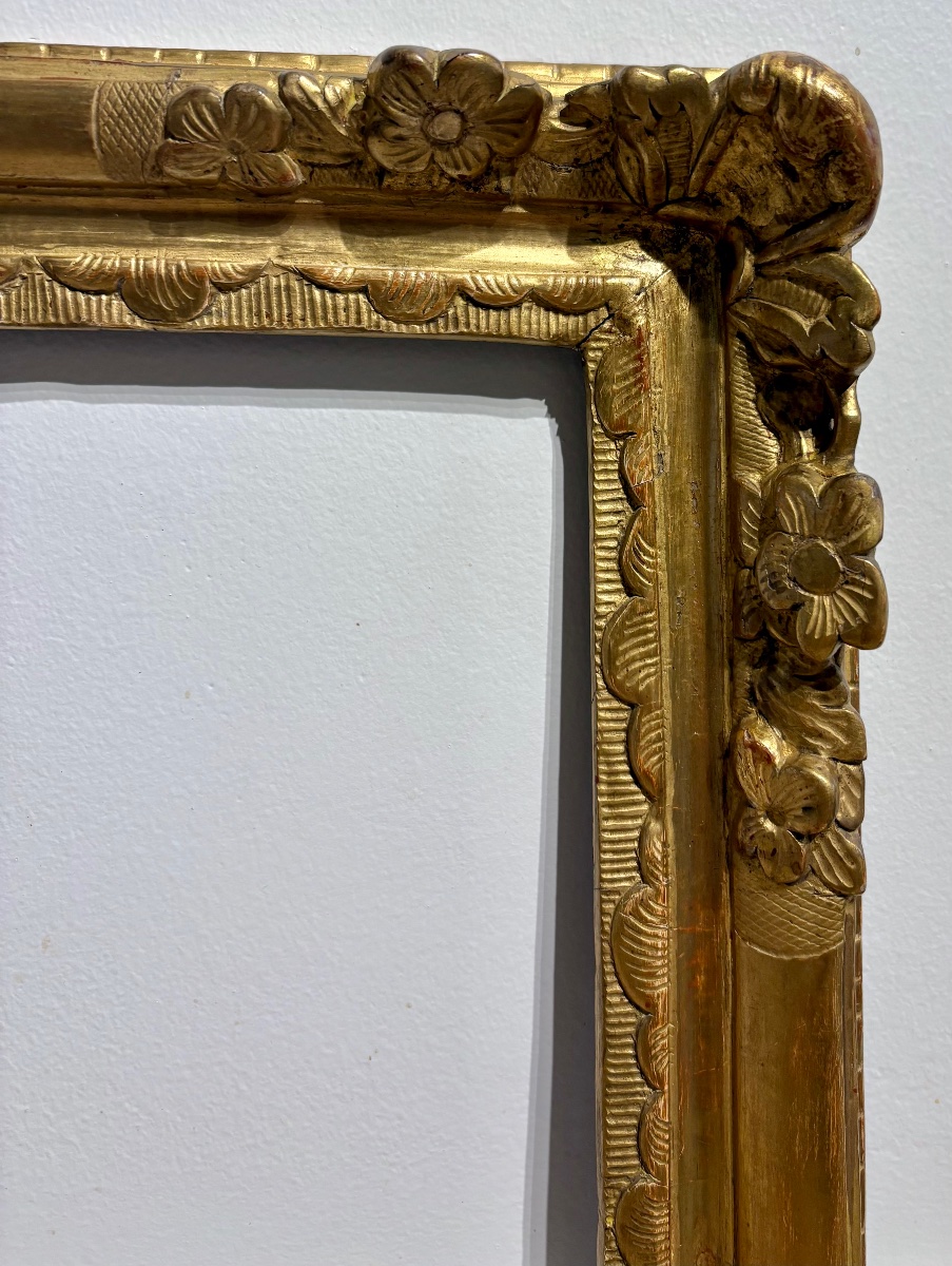 Cadre fin 17ème, Louis XIV, bois sculpté doré.-photo-2