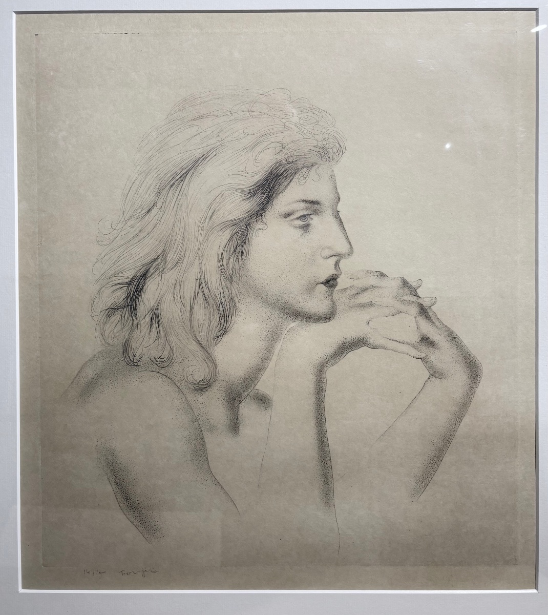 "Jacqueline" Gravure sur papier de Leonard Foujita (1886-1968), 100 ex. N°14-photo-2