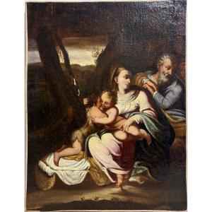17th Century Italian School, "the Holy Family And Saint John"