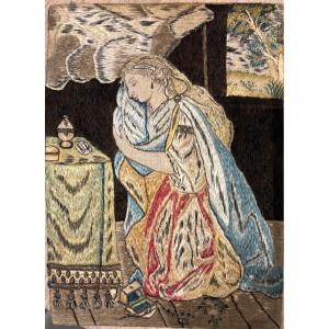 Broderie 18ème siècle, Marie Madeleine repentante.