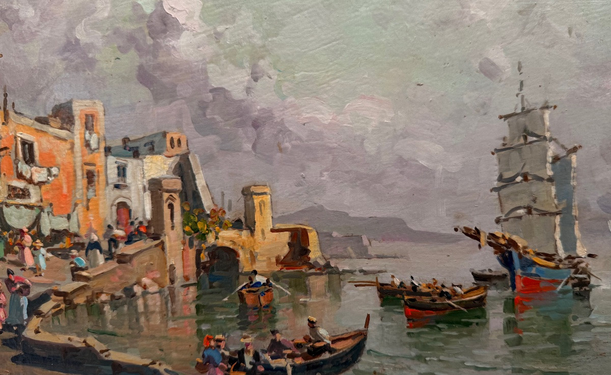 Nicola Decorsi - Neapolitan View Painting-photo-2