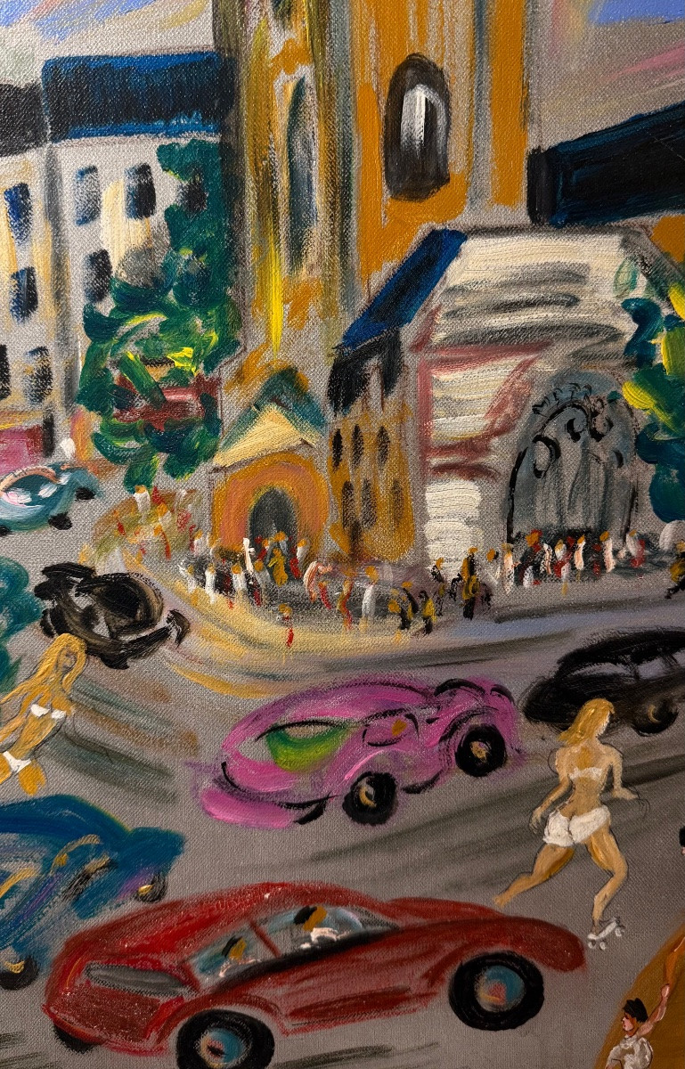 Jean Wallis - Painting Saint Germain Des Prés Paris-photo-4