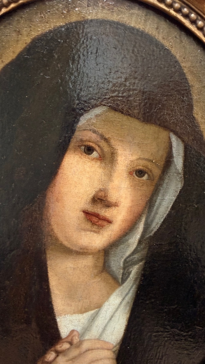 Ecole italienne XVIIIe - Tableau Vierge-photo-3
