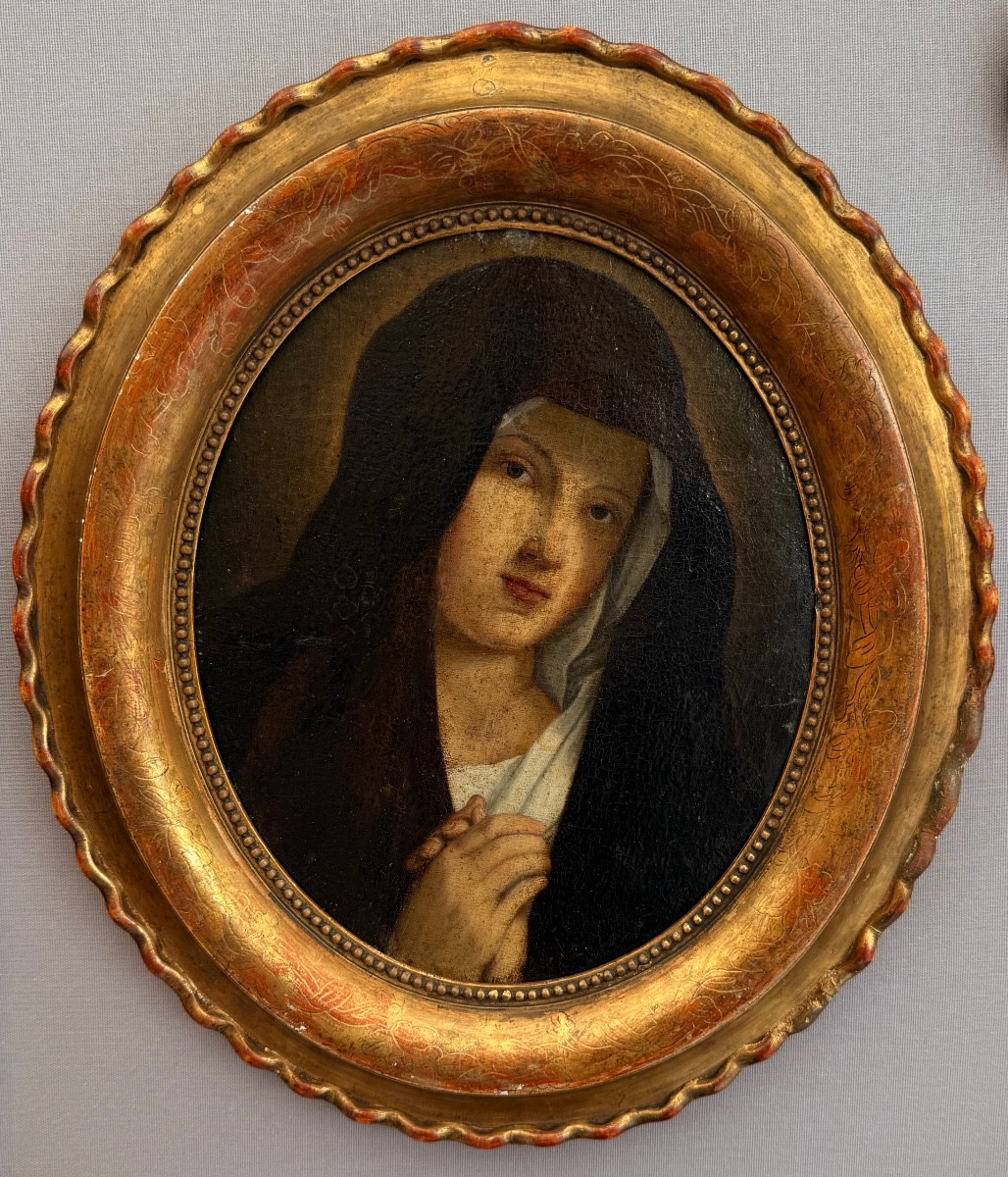 Ecole italienne XVIIIe - Tableau Vierge