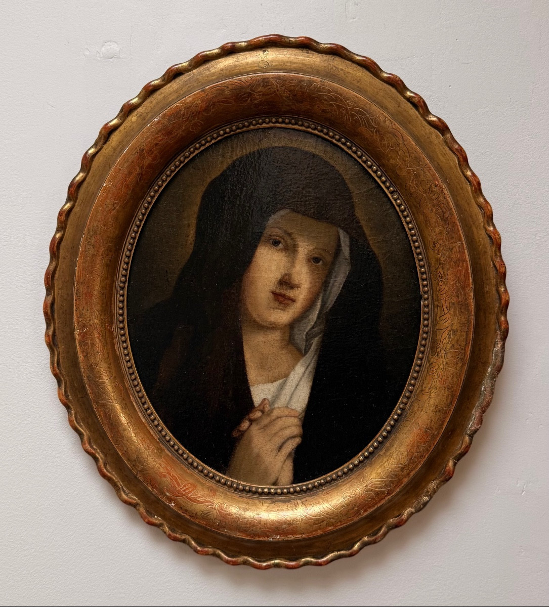 Ecole italienne XVIIIe - Tableau Vierge
