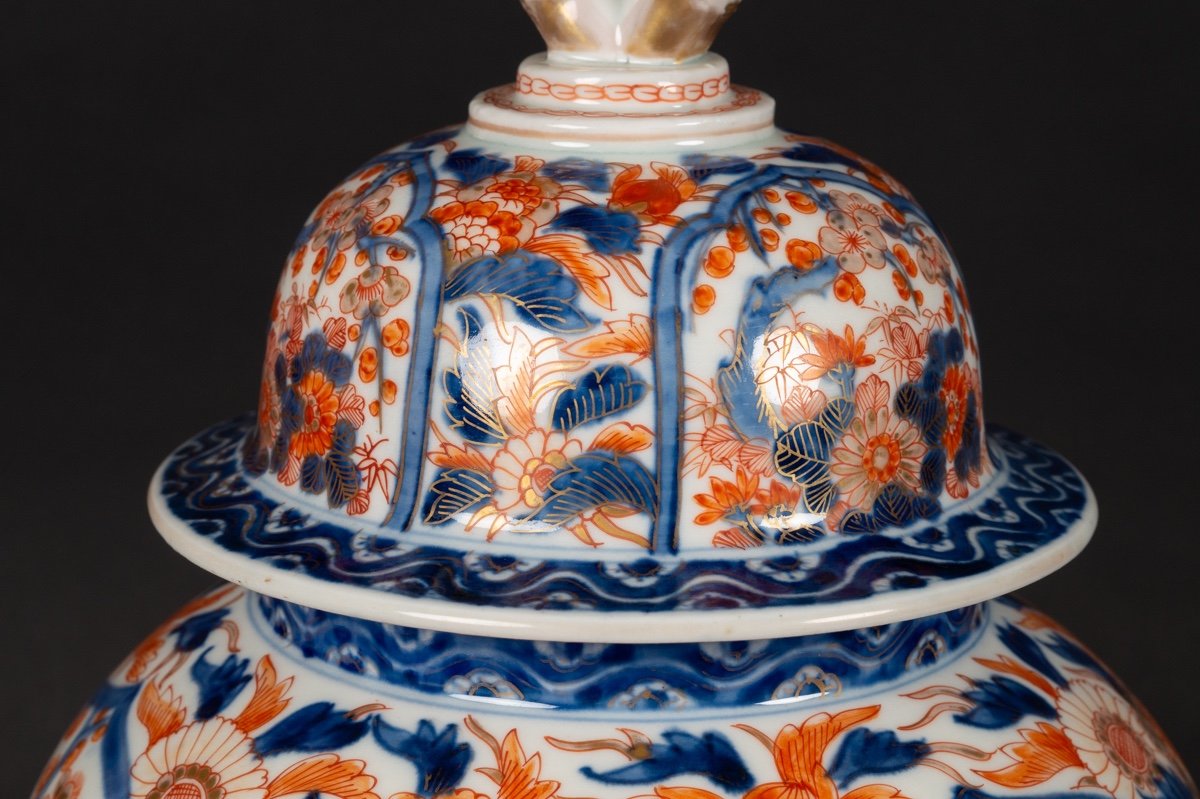 Proantic: Vase Avec Couvercle Et Base, Arita - Imari, Japon, ère Meiji