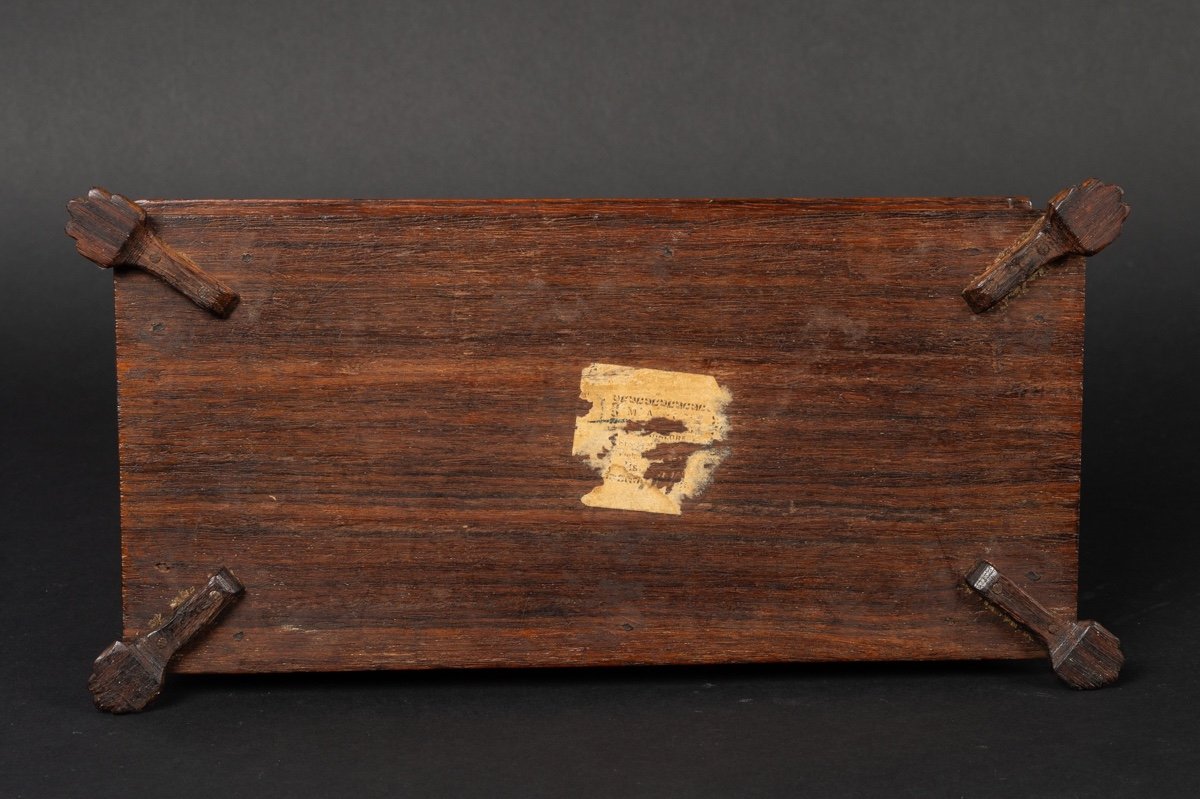 Box - Inlaid Cassone, Rosewood, Ivory, 19th Century-photo-7