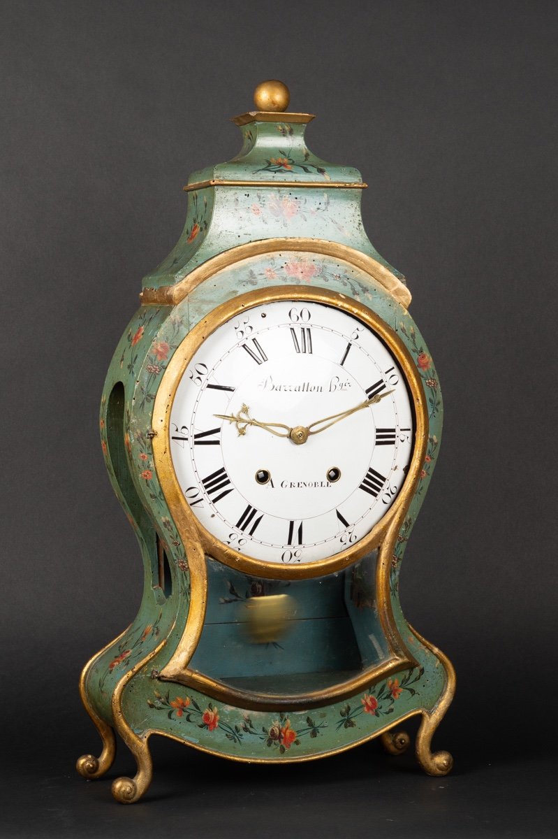 Cartel, Louis XVI, Barratton à Grenoble, Painted Wood, Late 18th Century-photo-2