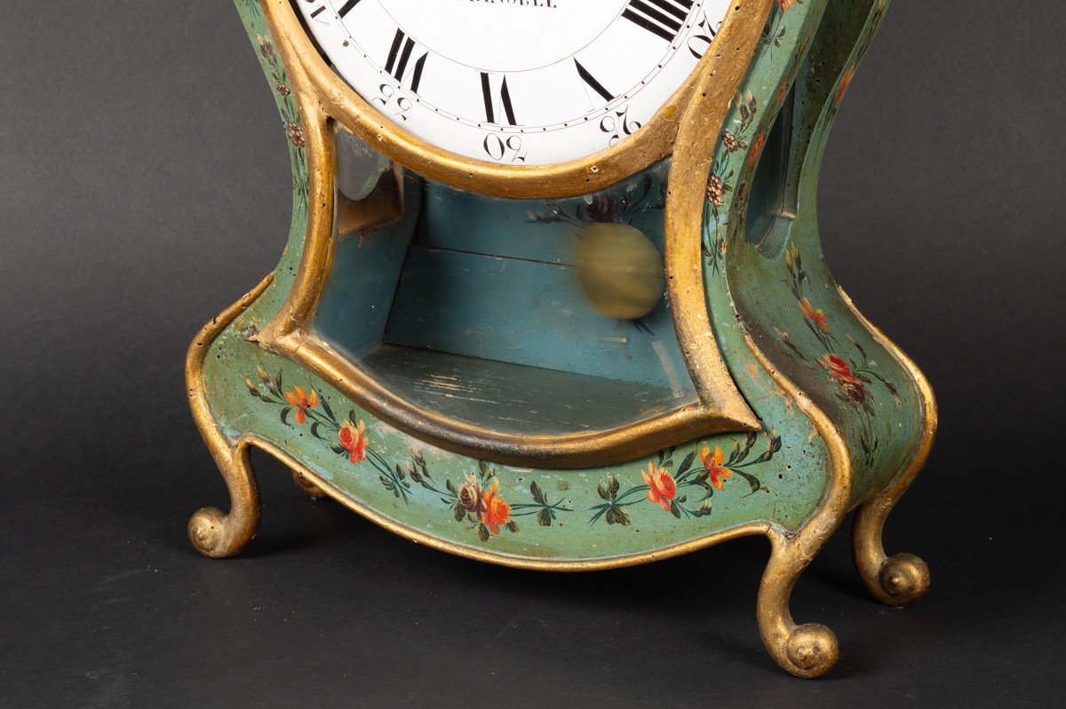 Cartel, Louis XVI, Barratton à Grenoble, Painted Wood, Late 18th Century-photo-4