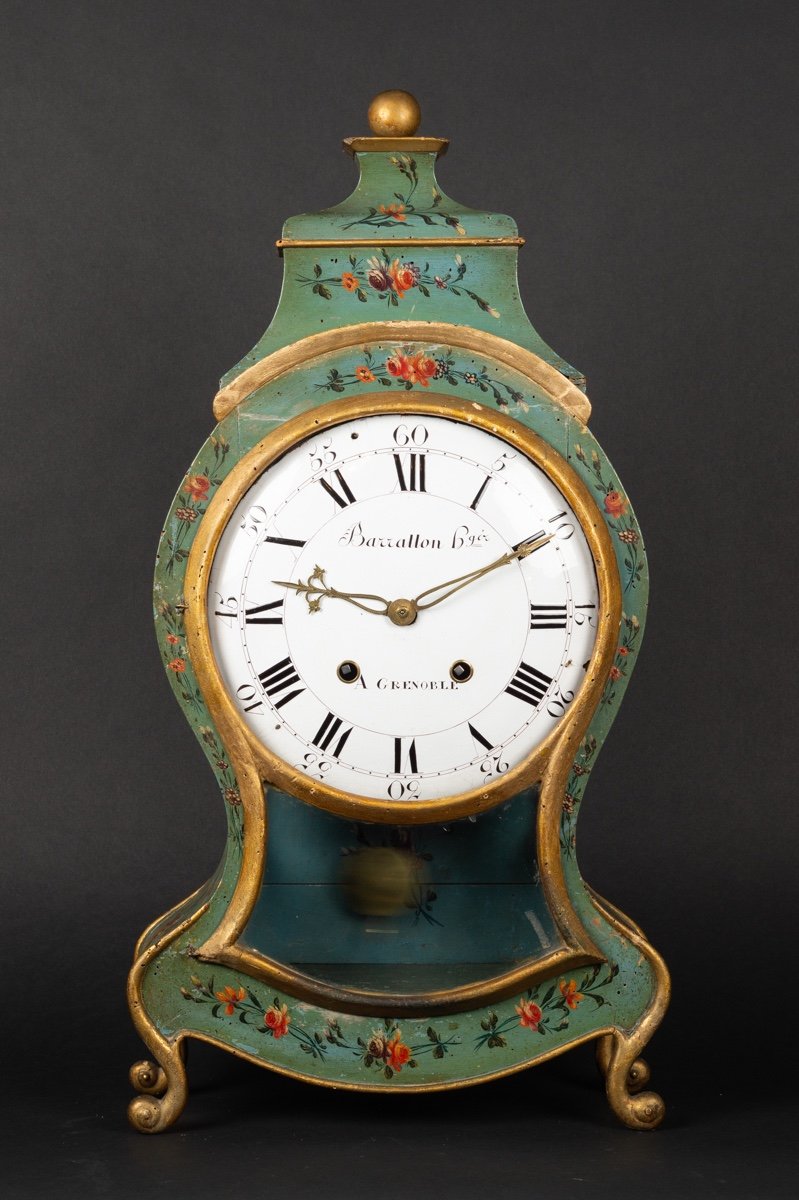 Cartel, Louis XVI, Barratton à Grenoble, Painted Wood, Late 18th Century