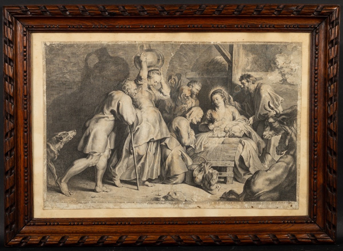 Adoration Des Bergers, Gravure, D’àpres P.P. Rubens, Lucas Vorsterman I (1595-1675) Anvers 1620-photo-2