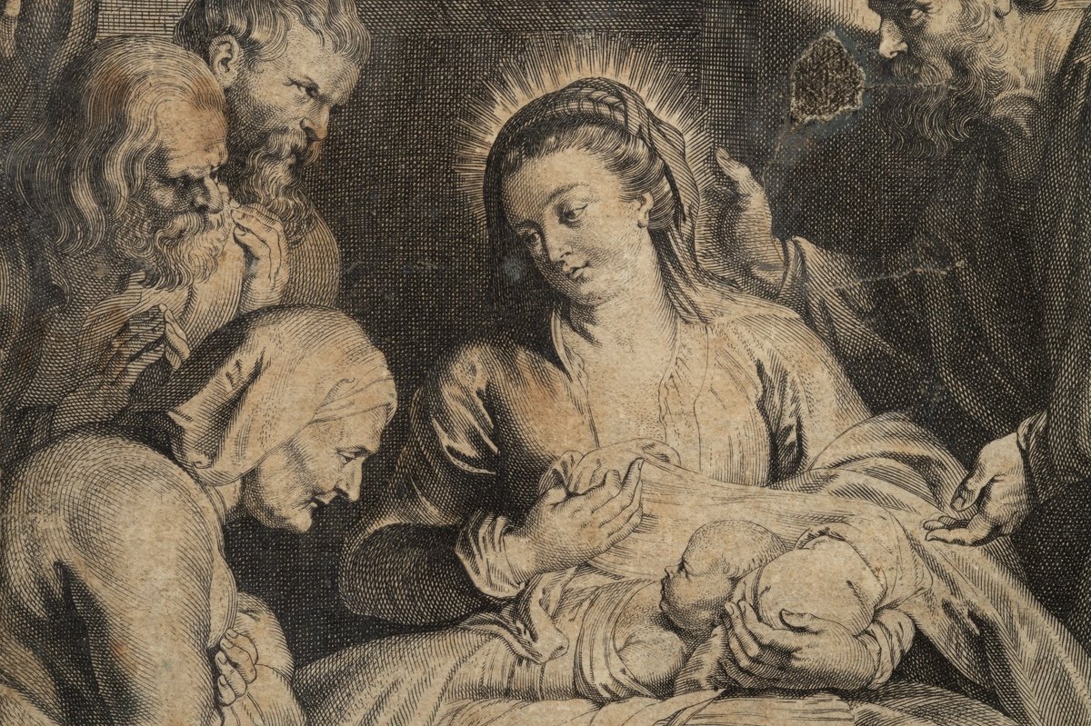 Adoration Des Bergers, Gravure, D’àpres P.P. Rubens, Lucas Vorsterman I (1595-1675) Anvers 1620-photo-4