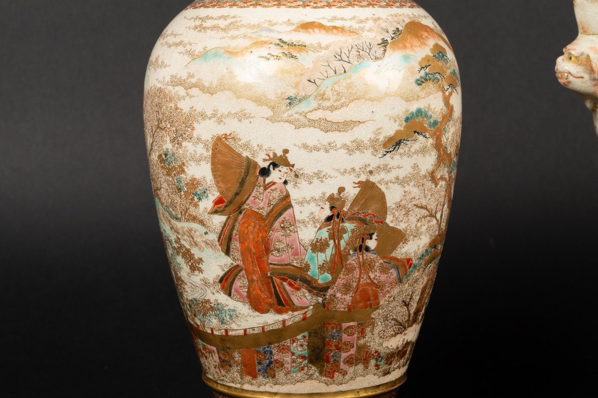Set Of Three Vases, Satsuma, Japan, Meiji Era (1868-1912)-photo-2