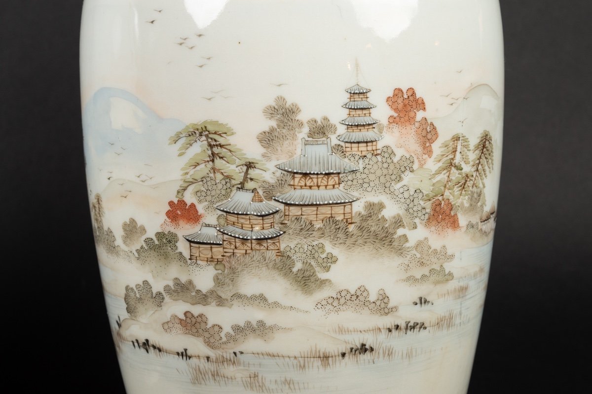 Paire De Vases Avec Des Paysages, Yamada, Seto / Yokohama, Japon, ère Meiji (1868-1912)-photo-4