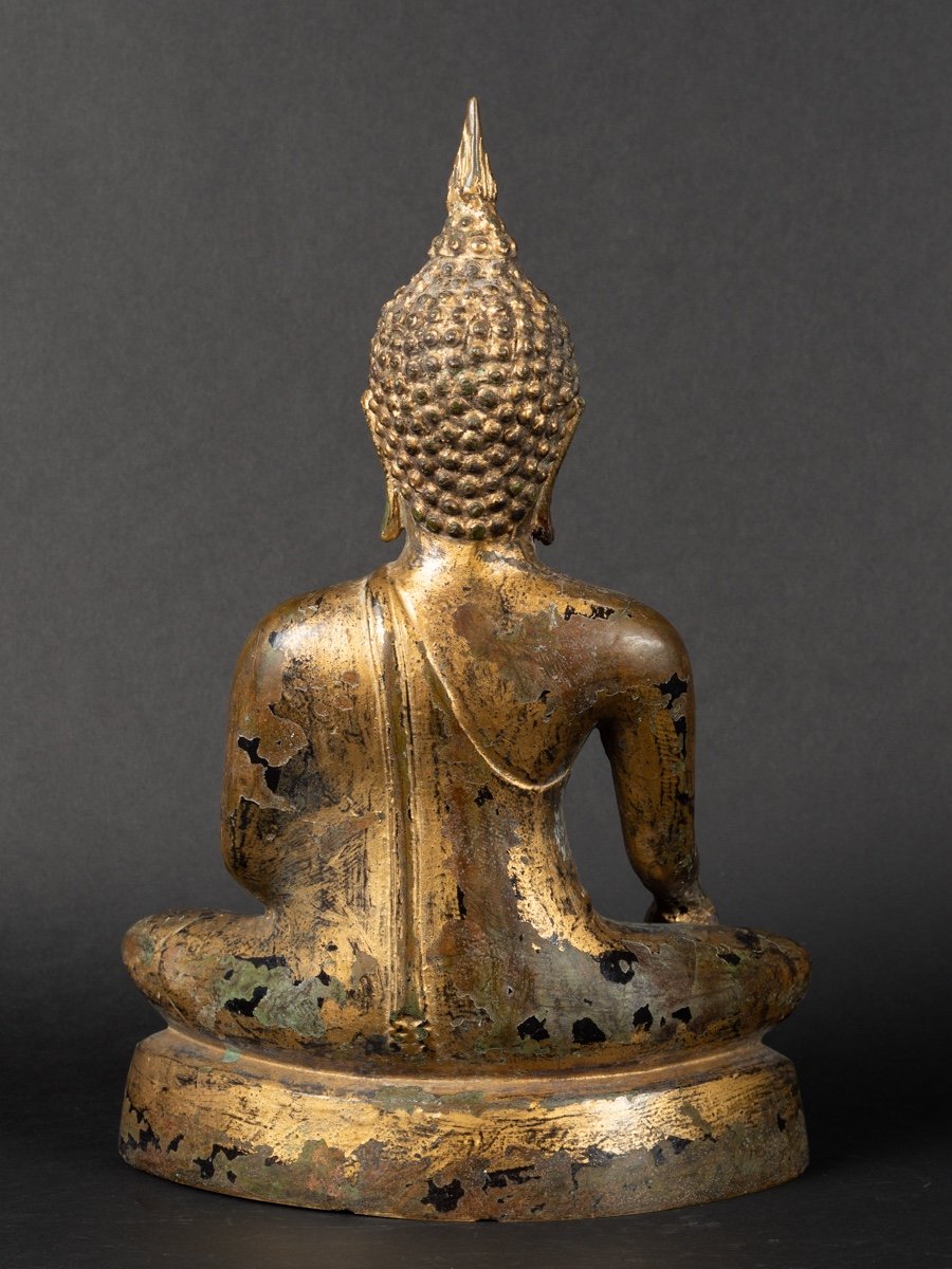 Bouddha Sakyamuni, Bronze Doré, Thaïlande, Rattanakosin, XIXe Siècle-photo-1