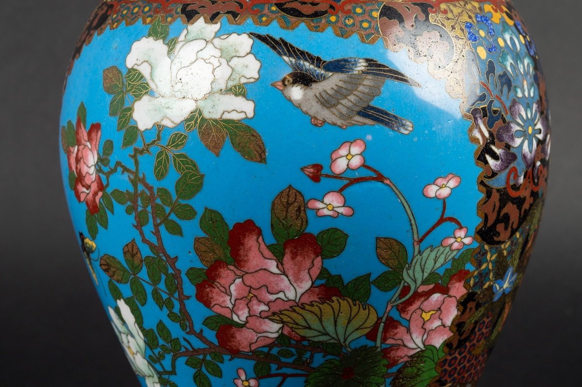 Vase Cloisonné, Japon, ère Meiji (1868-1912) -photo-5