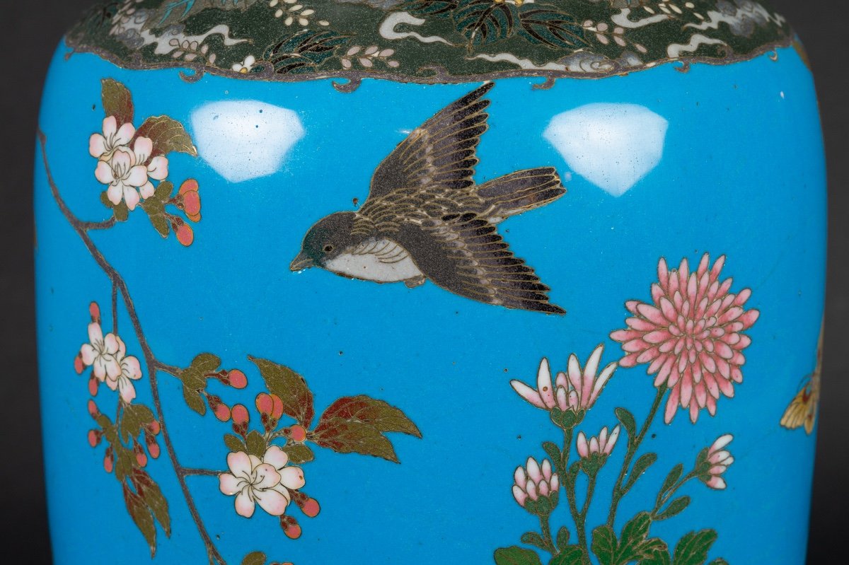 Grand Vase Cloisonné, Japon, ère Meiji (1868-1912)-photo-5