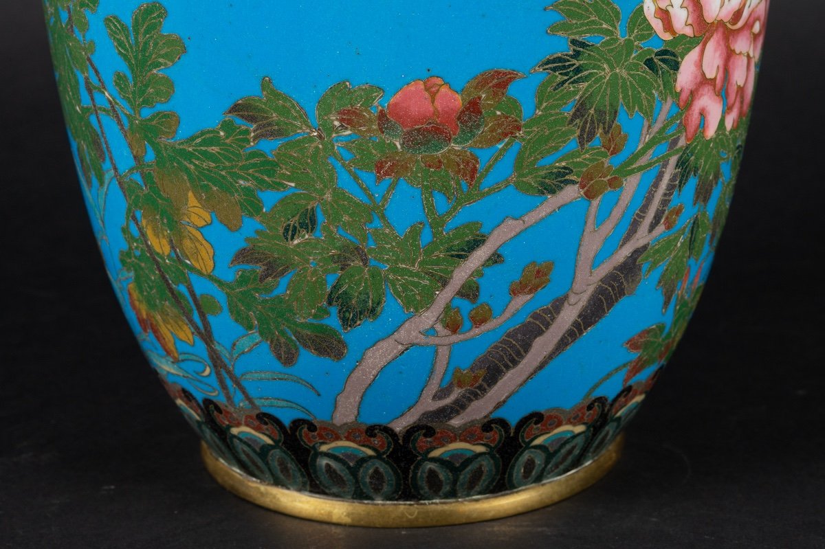 Grand Vase Cloisonné, Japon, ère Meiji (1868-1912)-photo-7