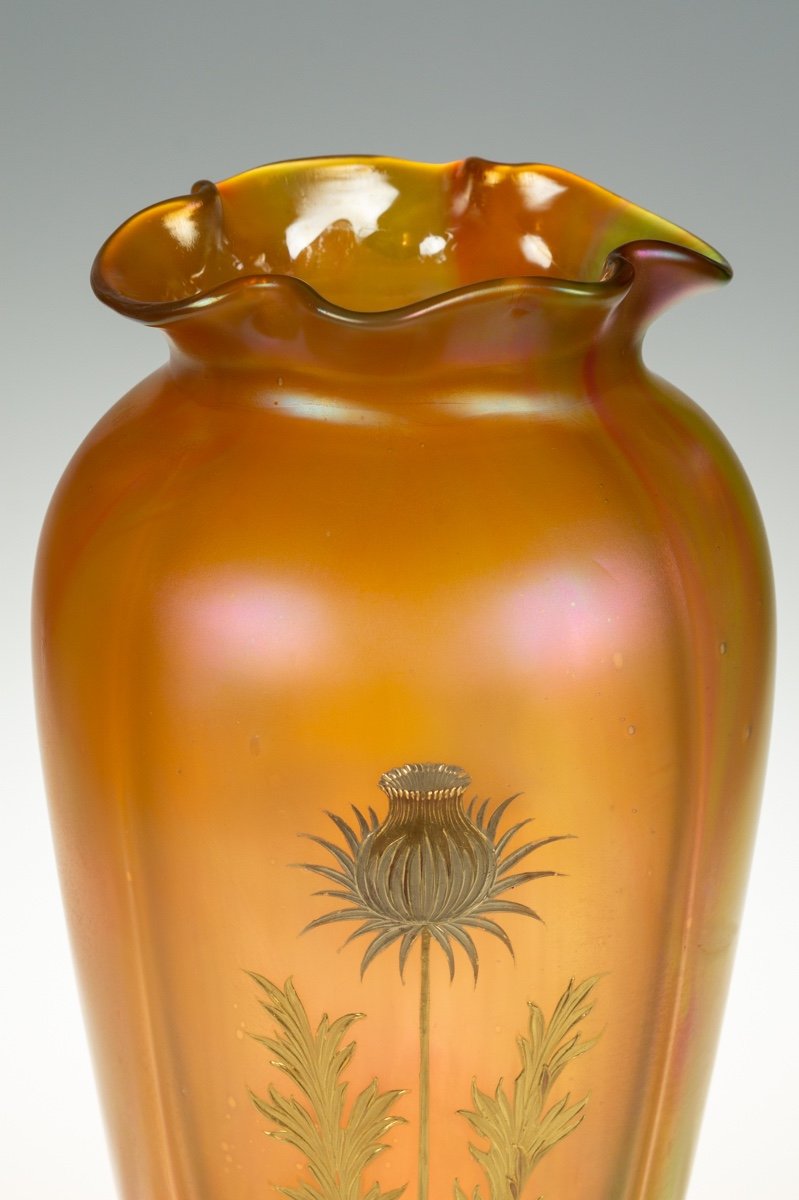 Vase Irisé, Harrach, Bohème, Art Nouveau, Vers 1900 -photo-1