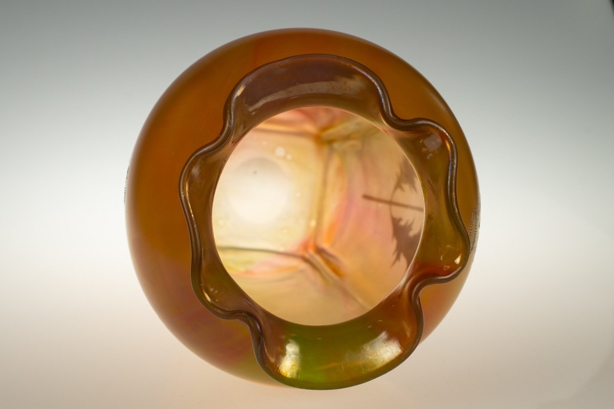 Iridescent Vase, Harrach, Bohemian, Art Nouveau, Circa 1900-photo-6