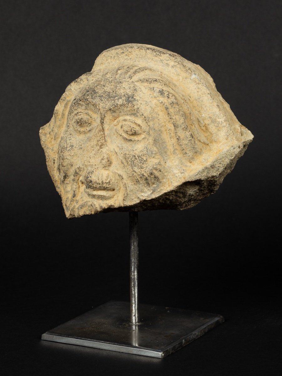 Head Of Saint, Sandstone, Gothic, 13th-15th Century, Alsace?-photo-3