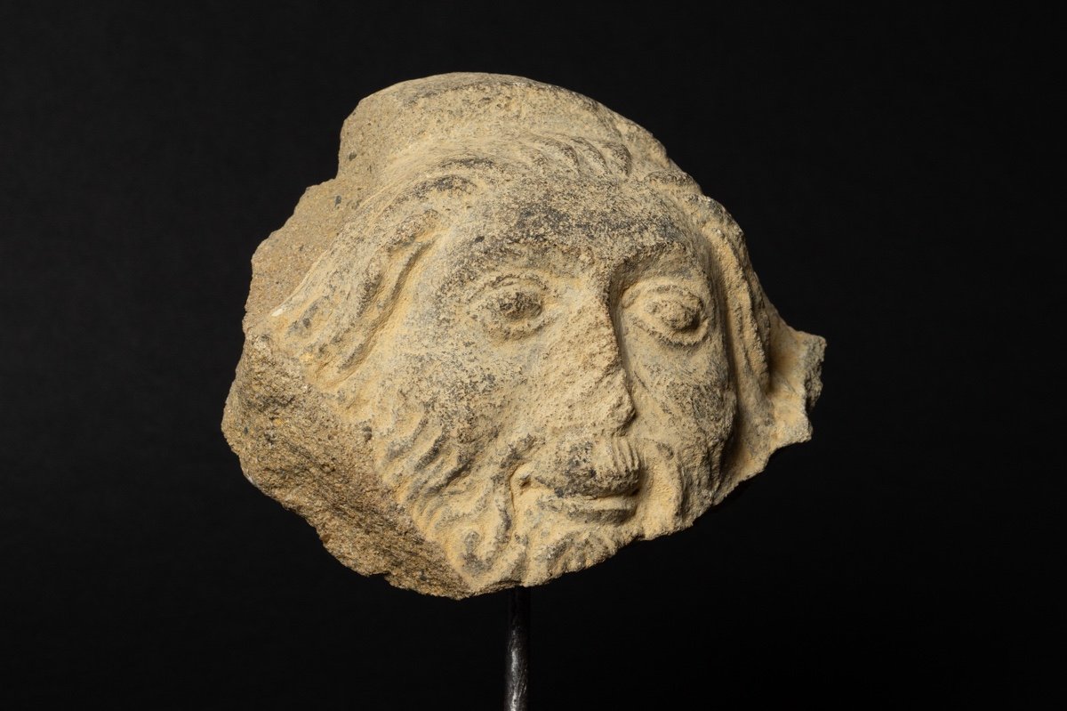 Head Of Saint, Sandstone, Gothic, 13th-15th Century, Alsace?-photo-2